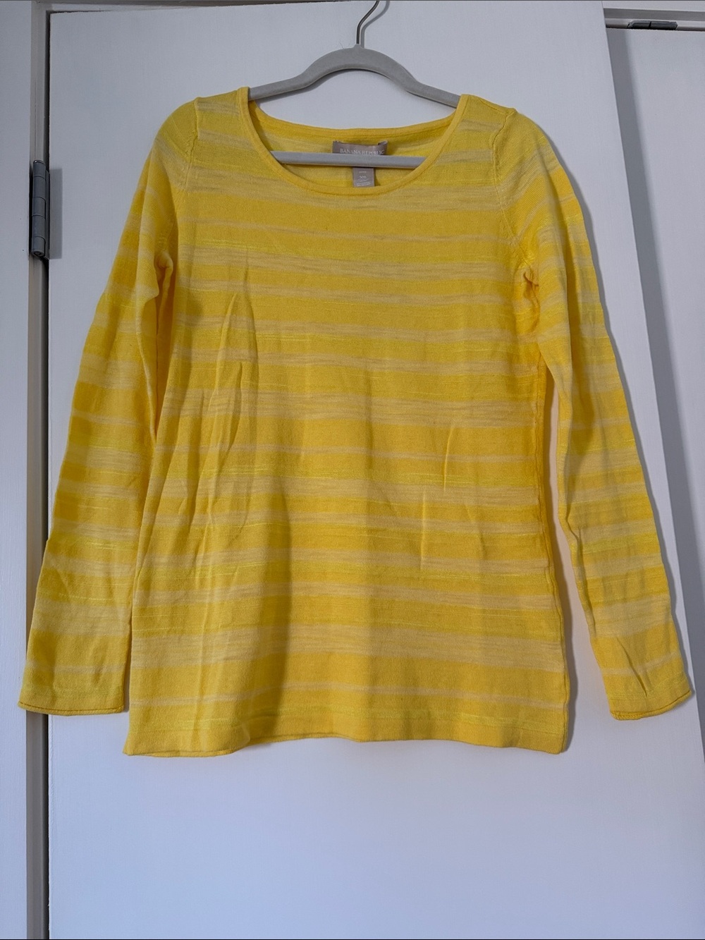 Banana Republic Yellow Striped Long-Sleeve Tee